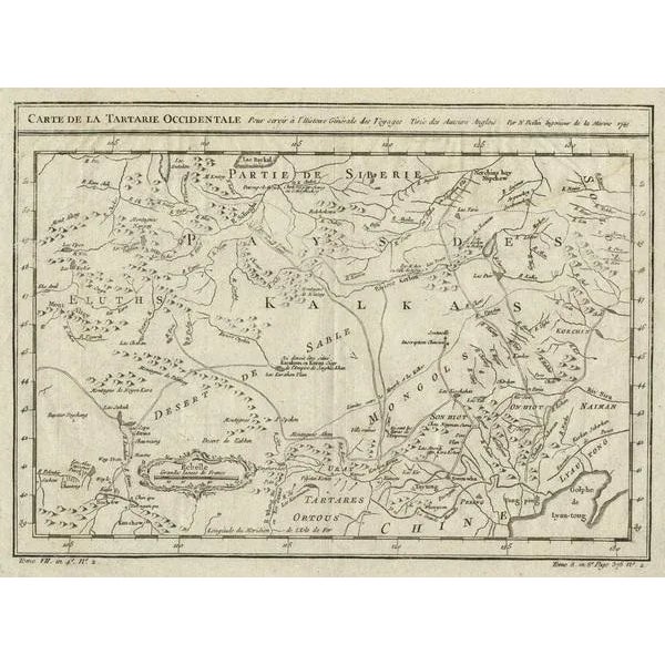 Antique Map of Tartary and Northeast Asia, 1749 For Sale - Image 3 of 5