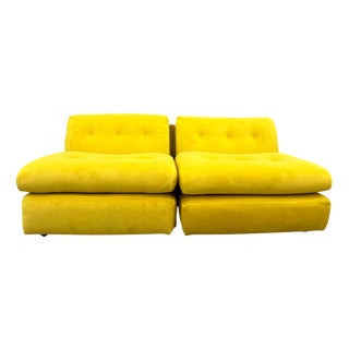 Yellow Two-Seater Sofa from B&B Italia, Set of 2 For Sale