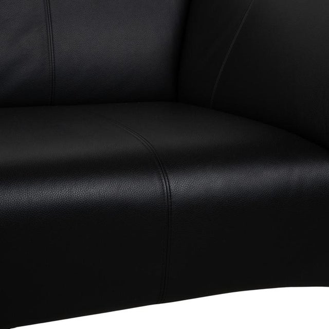322 3-Seater Sofa in Black Leather from Rolf Benz For Sale - Image 5 of 11