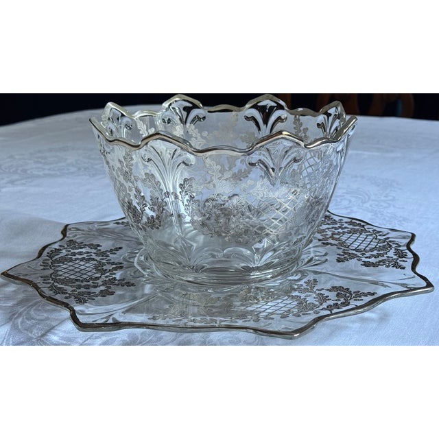Mid 20th Century American Large Scale Sterling Silver Gilt Autumn Centerpiece Bowl & Underplate - Two Pieces For Sale - Image 16 of 16