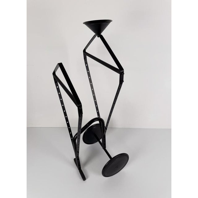 Metal Italian Postmodern Valet Stand on Wheels in Enameled Iron, 1980s For Sale - Image 7 of 18