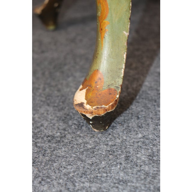 1940s Fine Venetian Paint Decorated Italian Foot Stool or Ladies Vanity Bench For Sale - Image 10 of 10