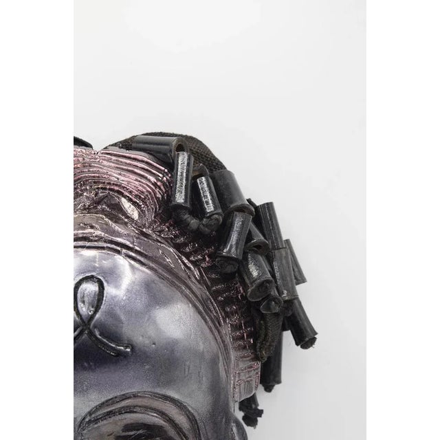 Bomber Bax, Decorated Angola Chokwe Mask, 2022, Paint on Vintage Mask For Sale - Image 5 of 12