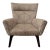 Room & Board Wingback Lounge Chair in Cream and Black Dot Fabric, Splayed Legs For Sale