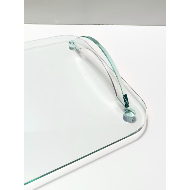Transparent Glass Tray in the style of Fontana Arte, Italy, 1980s For Sale - Image 9 of 10