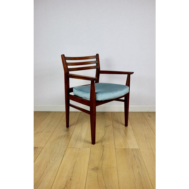 Vintage Office Armchair in Sea Turquoise, 1970s For Sale - Image 12 of 13