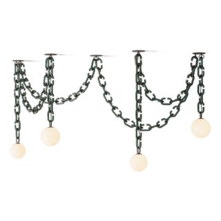 Mid-Century Modern Trueing Cerine Swagged Chandelier For Sale