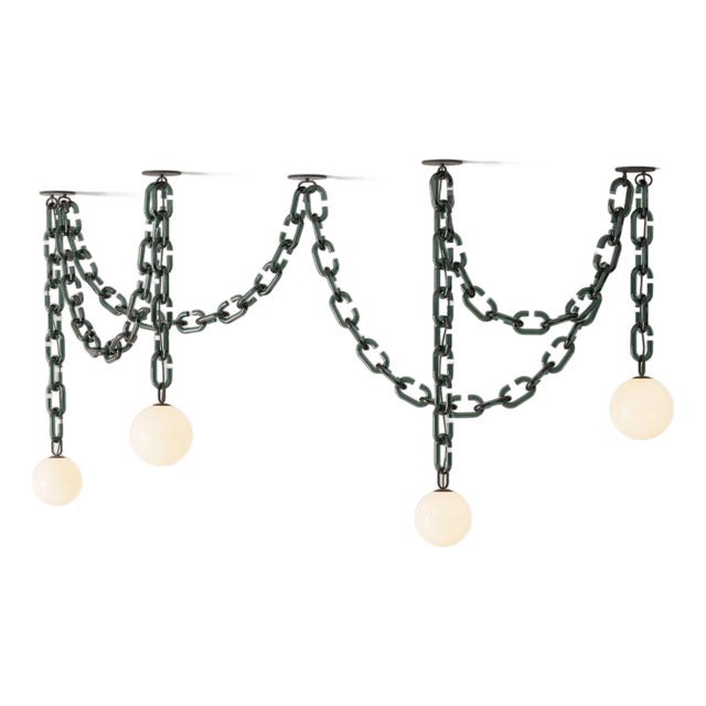 Mid-Century Modern Trueing Cerine Swagged Chandelier For Sale
