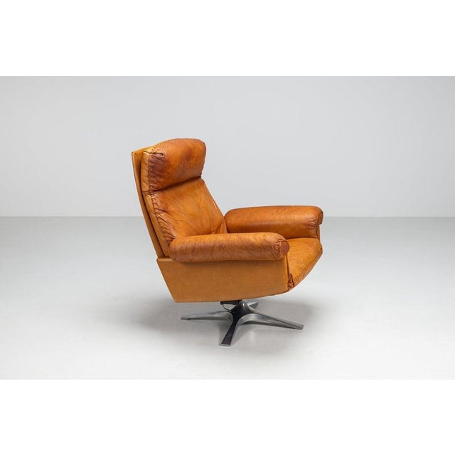 Vintage DS-31 High-Back Lounge Chair in Naturel Leather from de Sede, 1970 For Sale - Image 3 of 18