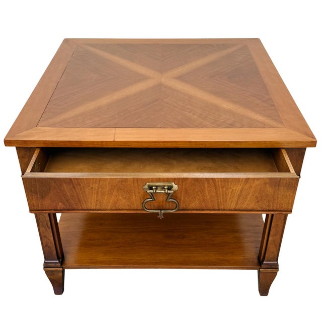 1970s Baker Furniture French Regency Cherry Side Tables - A Pair For Sale - Image 10 of 17