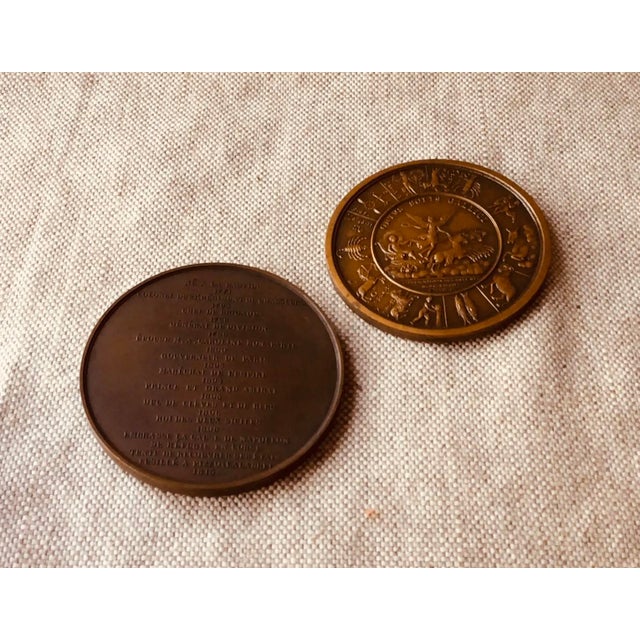 Pair of Antique French Bronze Portrait Medallions, Louis XIII & Joachim Murat, Bespoke Walnut Shadow Boxes For Sale - Image 6 of 13