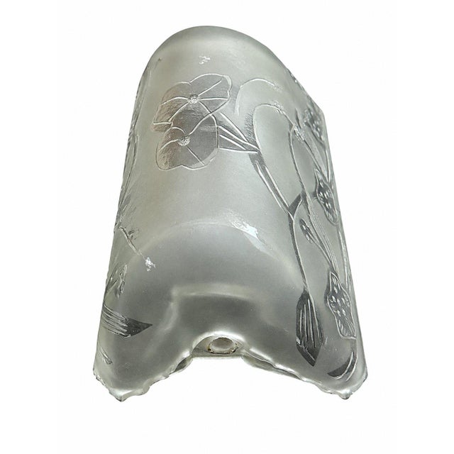 Upgrade your desk lamp or library reading fixture with this exquisite vintage frosted glass lamp shade. Featuring an...