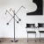 Contemporary Milan Three-Arms Black Gunmetal Floor Lamp by Schwung For Sale - Image 3 of 9