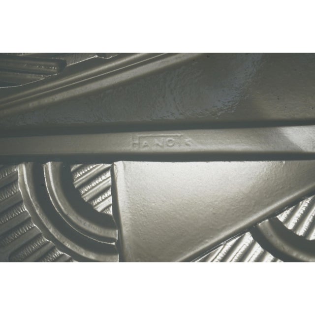 Opalescent French Art Deco Pendant Light by Hettier Et Vincent & Hanots 1930 France For Sale - Image 11 of 15