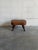 Animal Skin Vintage Scandinavian Mid Century Leather Footstool Ottoman For Sale - Image 7 of 8