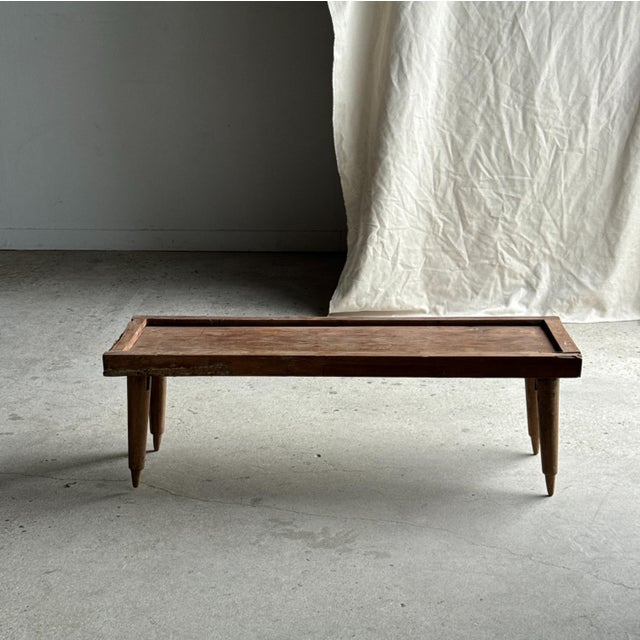 Coffee Table with Tapered Legs in Antique Teak, 1980s For Sale - Image 4 of 18
