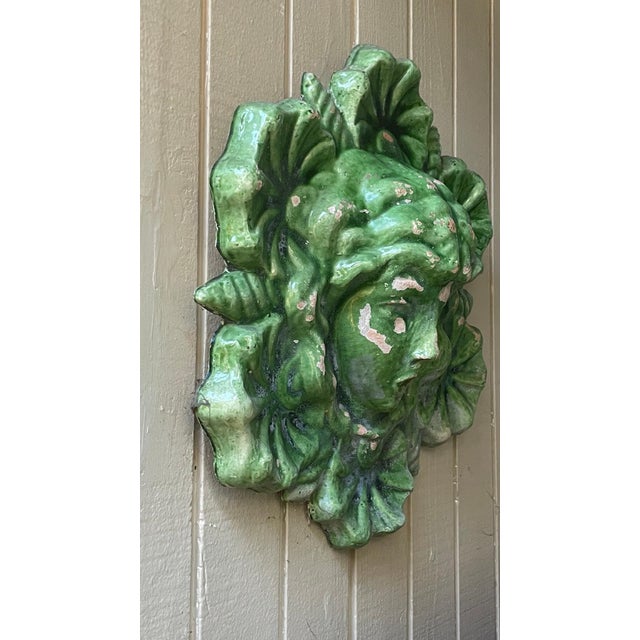 Here we have a distinctive Nymph wall mask, made of a Green Glazed Ceramic from Anduze, in the South of France, renowned...