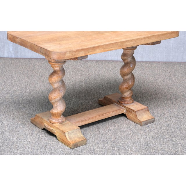 Baroque Swedish Cerused Oak Side Table with Barley-Twist Legs, 1920s For Sale - Image 4 of 13