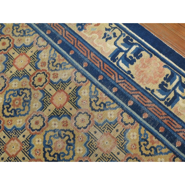 Vintage Zabihi Collection Geometric Chinese Intermediate Size Rug - 6'4" x 8'11" For Sale - Image 4 of 7