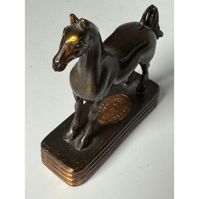 Brown Vintage English Traditional Small Cast Iron Horse Copper/Bronze Finish Figurine For Sale - Image 8 of 11