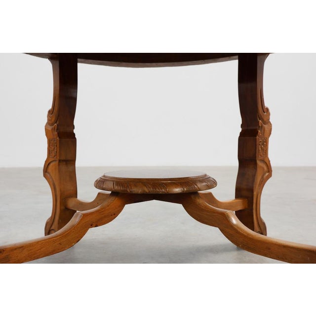 Renaissance Round Walnut Coffee Table, France, Late 19th Century For Sale - Image 5 of 12