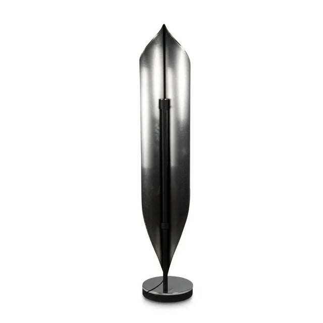 Floor Lamp in Polished and Brushed Metal, 1970s For Sale - Image 3 of 5