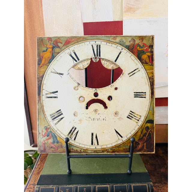 Realism Georgian Hand Painted Four Continents Clock Dial Four - Winsford Cheshire Circa 1800 For Sale - Image 3 of 11