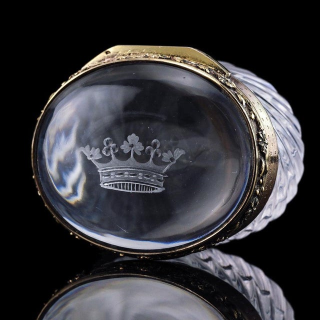 Antique 19th Century French Silver Gilt Mounted Crystal Box For Sale - Image 13 of 18