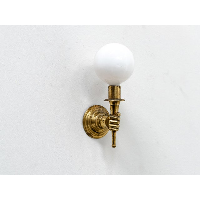 1950s Vintage Brass Wall Sconces from Maison Jansen, 1950s, Set of 2 For Sale - Image 5 of 9