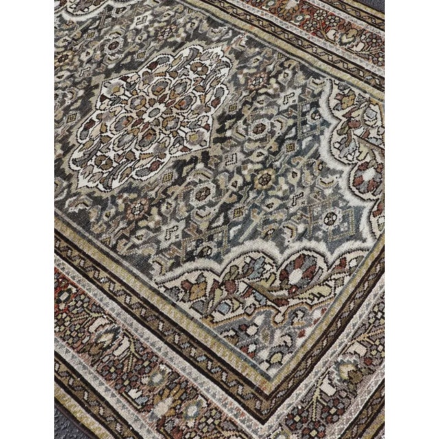 Textile Antique Persian Malayer Rug With Intricate Botanical Design 3'6 X 4'5 For Sale - Image 7 of 12