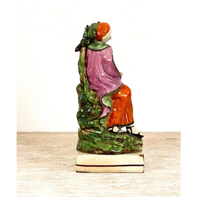 "Elijah and the Raven" Staffordshire Figure, England 19th Century For Sale - Image 4 of 7