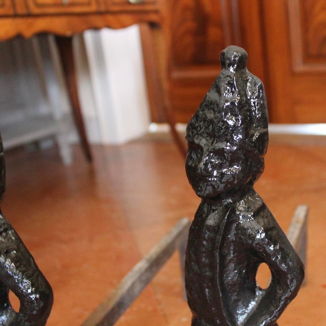 Pair of American Cast Iron “Hessian Soldier” Andirons For Sale - Image 6 of 12