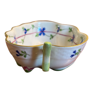 Herend Deep Leaf Dish in Blue Garland Pattern