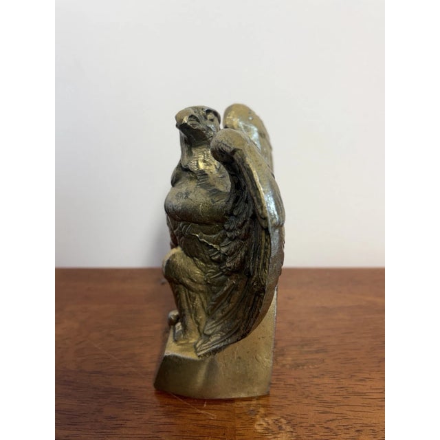 Metal Vintage 1776 Brass Bald Eagle Bookend American Patriotic Federal Decor For Sale - Image 7 of 14