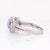 Metal 3.1ct Cornflower Blue Sapphire & Diamond Ring in 14k White Gold – Emerald 8×7mm, Size 6.75 For Sale - Image 7 of 7