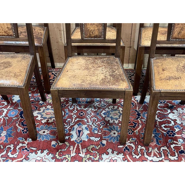 Art Deco Chairs in Mahogany and Leather, 1930s, Set of 6 For Sale - Image 16 of 18