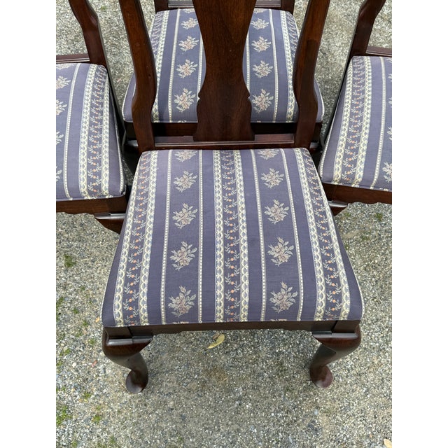Wood Vintage Ethan Allen Queen Anne Dining Chairs - Set of 4 For Sale - Image 7 of 12