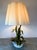 1960s 1960s Mid-Century Modern Tole Safran & Glucksman Floral Table Lamp and Scalloped Silk Shade - 38" Tall For Sale - Image 5 of 17