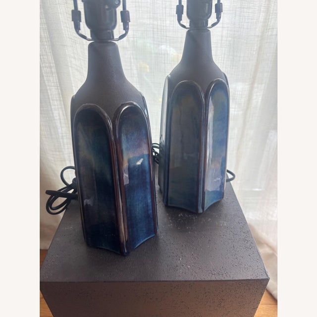 Mid-Century Modern 1960s Soholm Pottery Scandinavian Modern Porcelain Lamps - a Pair For Sale - Image 3 of 6