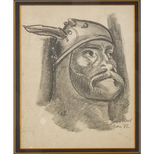 1970s Modern Assen Peikov Signed Dated and Located Drawing Portrait For Sale - Image 5 of 8