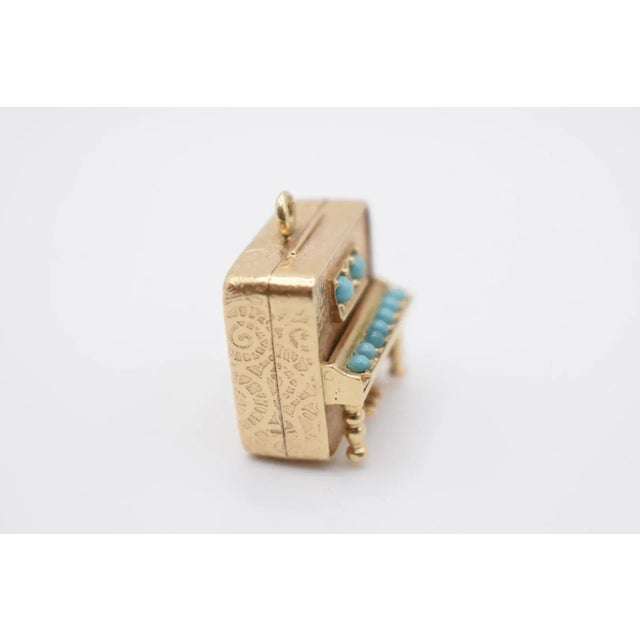 Late 20th Century Colibri Gold and Turquoise "Musical" Piano Charm For Sale In Wichita - Image 6 of 9