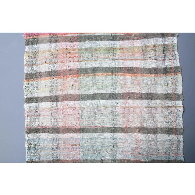 Vintage Turkish Hand-Knotted Wool Cotton Beige Small Kilim Area Rug For Sale - Image 9 of 11