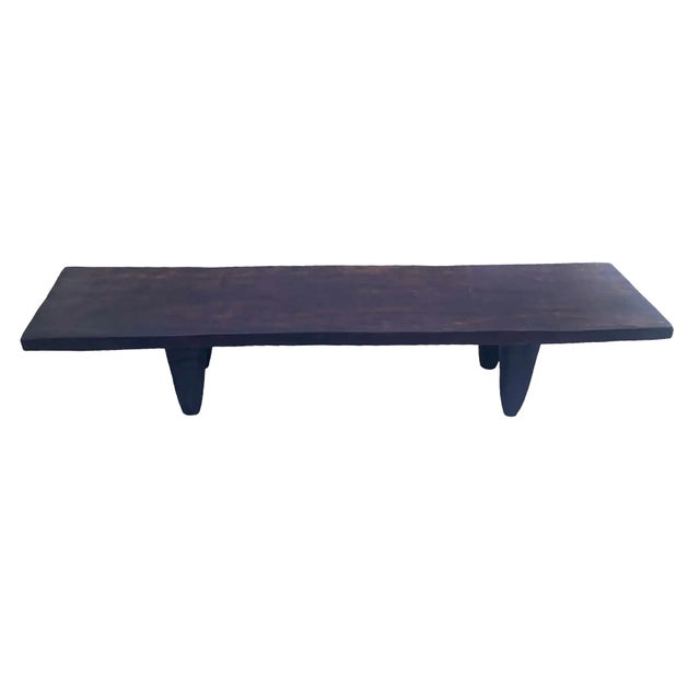 Vintage Large African Wood Senufo Coffee Table Stool 74.5" W Côte d'Ivoire For Sale In New York - Image 6 of 7