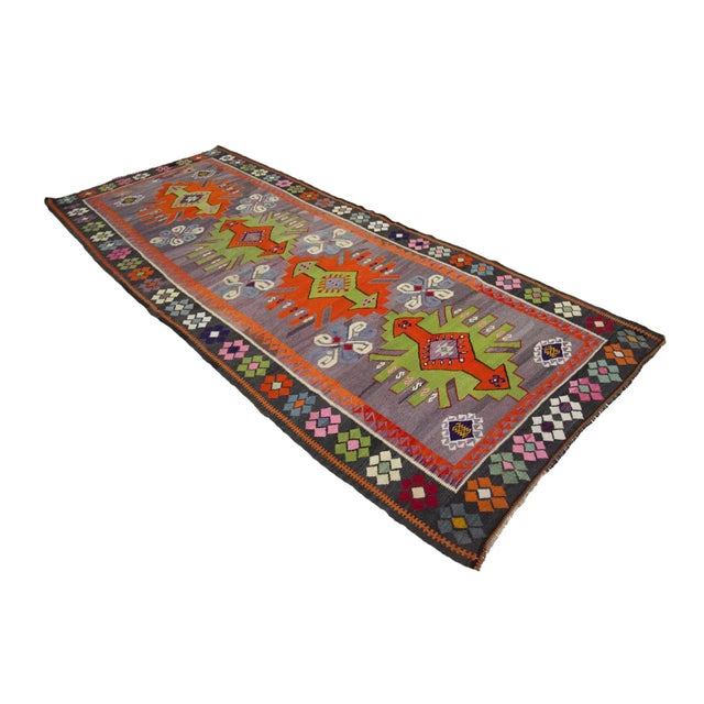 Boho Chic Vintage Kilim Rug For Sale - Image 3 of 7