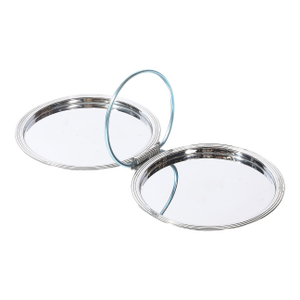 Art Deco Chrome Folding Tray With Loop Form Handle Signed Manning Bowman