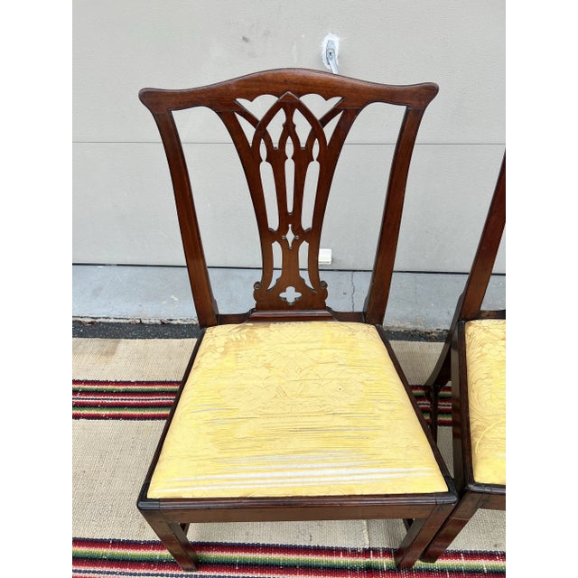 A Pair of Mahogany Gothic Chippendale Side Chairs, Mid-Atlantic States, Circa 1780’s Possibly Baltimore, circa 1770's...