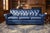1960s Hollywood Regency Navy Blue Button-Tufted Leather Sofa For Sale - Image 15 of 15