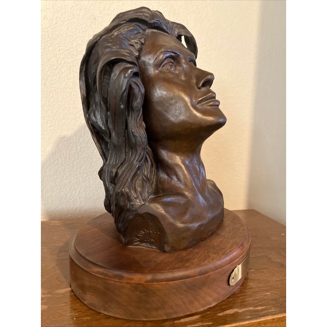 Realism 1980s Signed Bronze Bust by American Sculptor Edward. J. O’Connell – “Susan” – Limited Edition 1 of 25 For Sale - Image 3 of 5