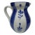Vintage Hand-Painted Italian Blue & White Ceramic Pitcher | Mediterranean Farmhouse Artisanal Pottery Vase For Sale
