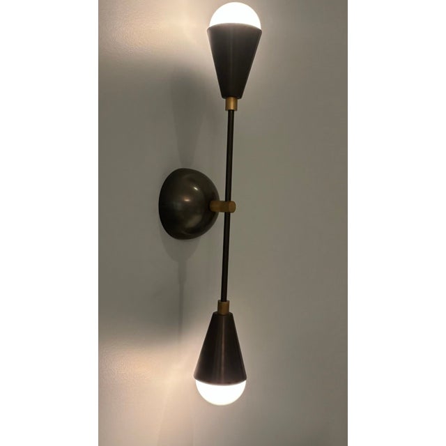 Apparatus Studio Blackened Brass Triad 2 Wall Sconces - a Pair For Sale - Image 9 of 16